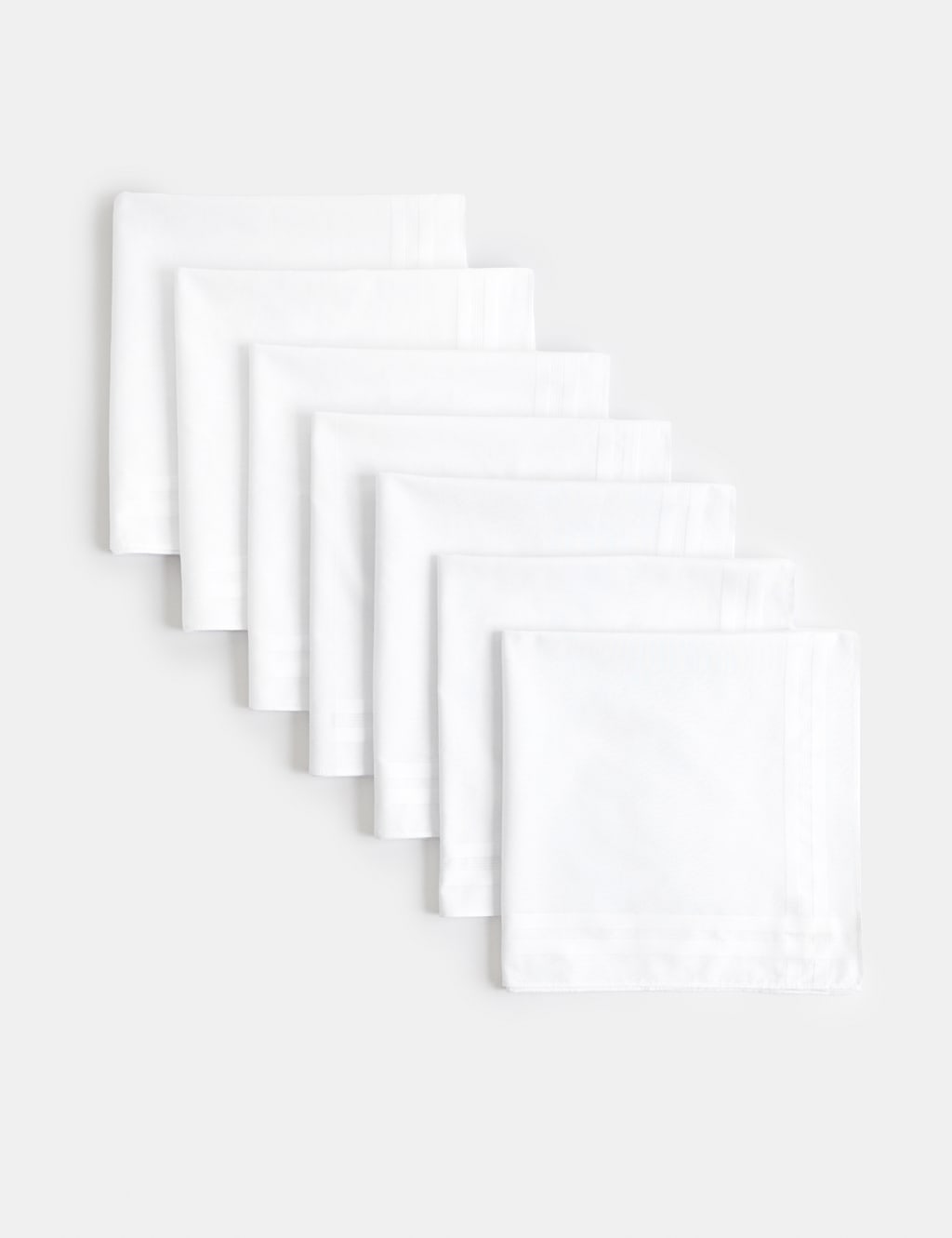 M&S Men's 7pk Antibacterial Pure Cotton Handkerchiefs - White