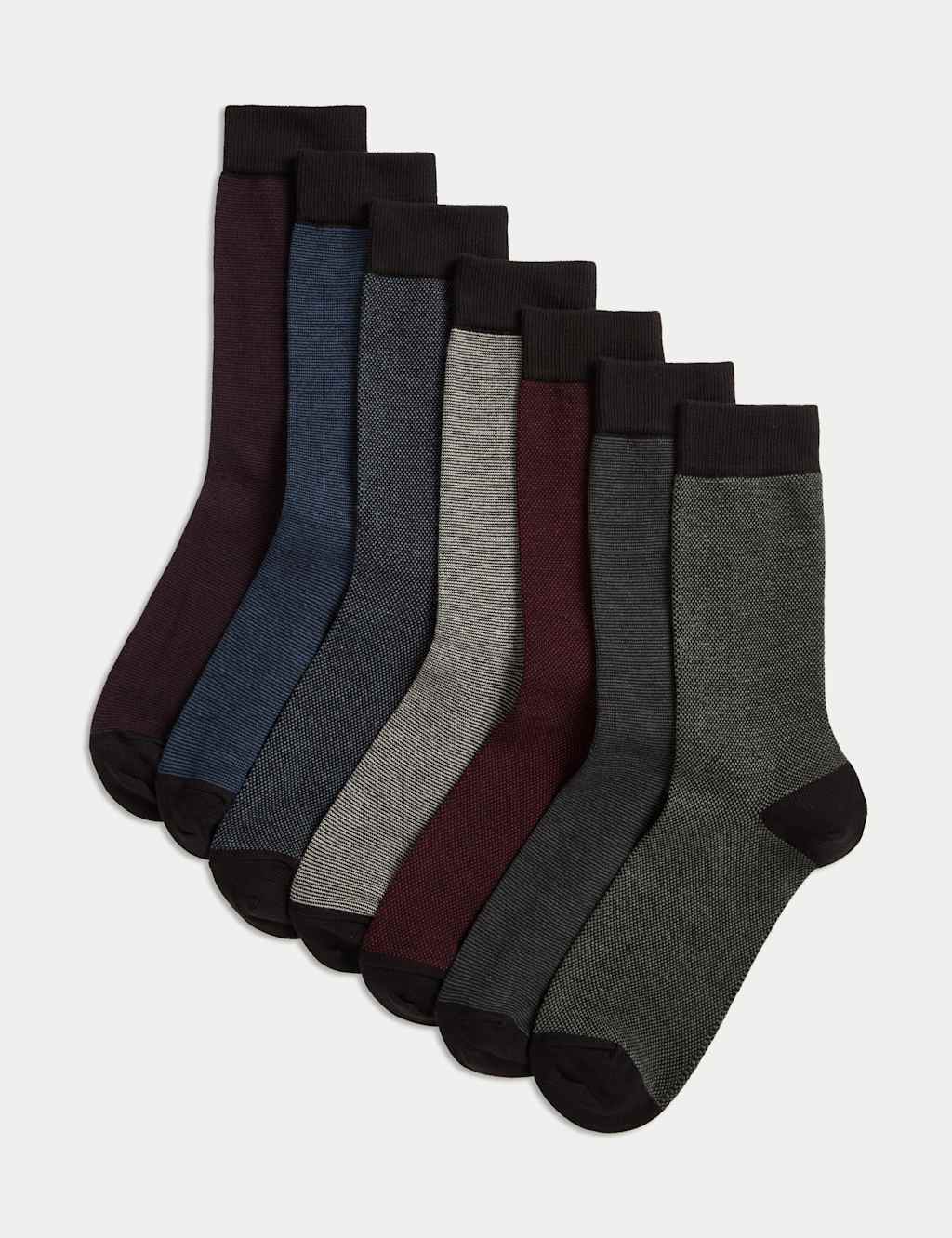 M&S 7pk Cool & Fresh Cotton Rich Socks Multi