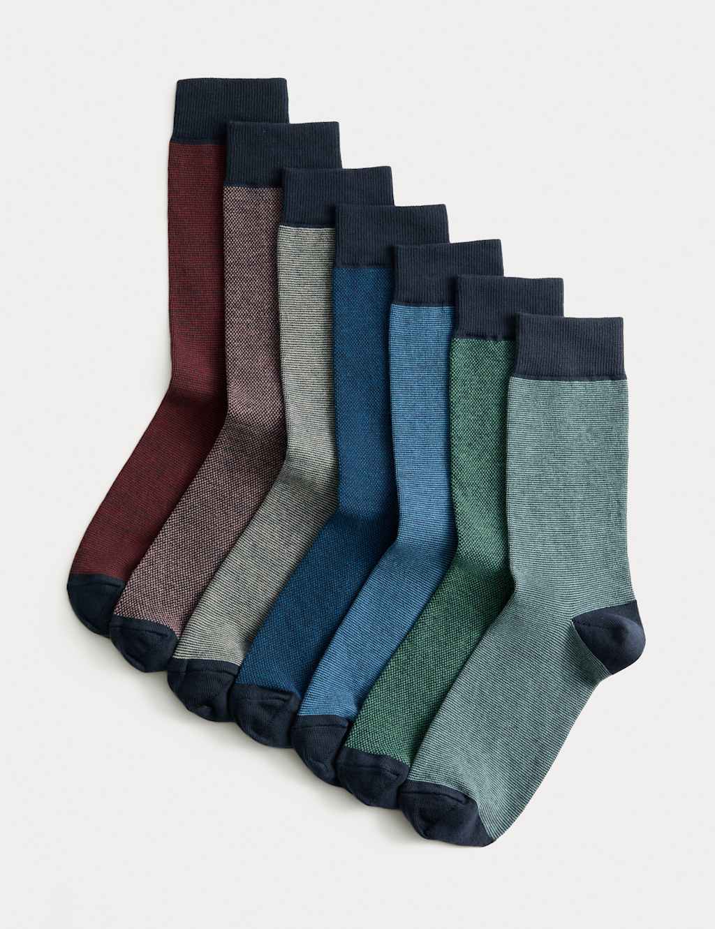 M&S 7 Pack Cool & Fresh Cotton Rich Socks Multi