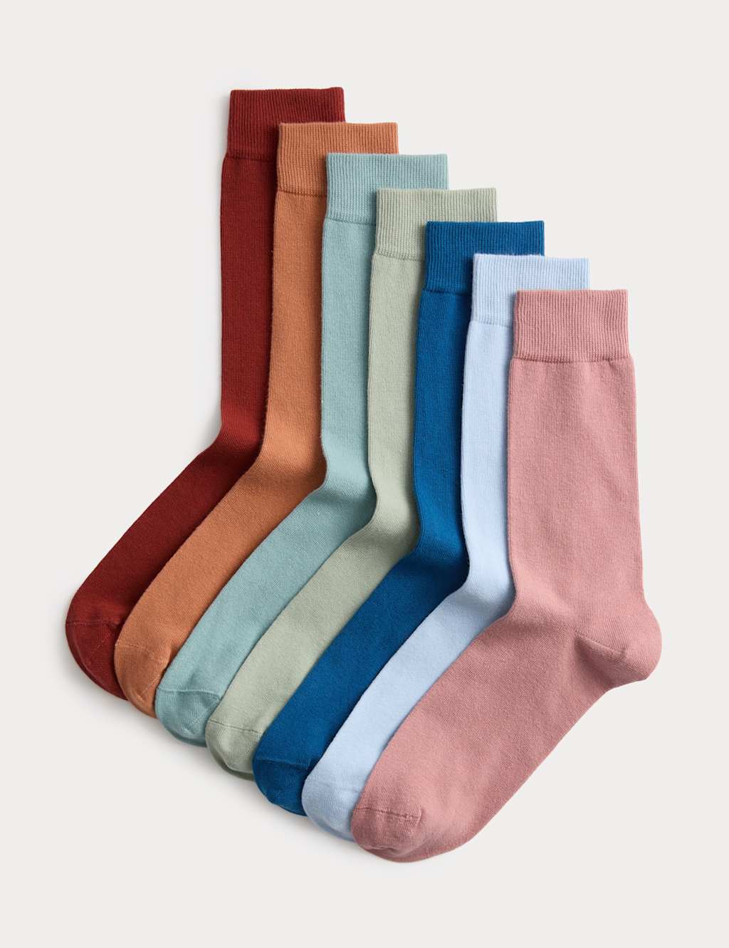 M&S Men's 7 Pack Cool & Fresh Cotton Rich Socks - 6-8 ½ - Multi