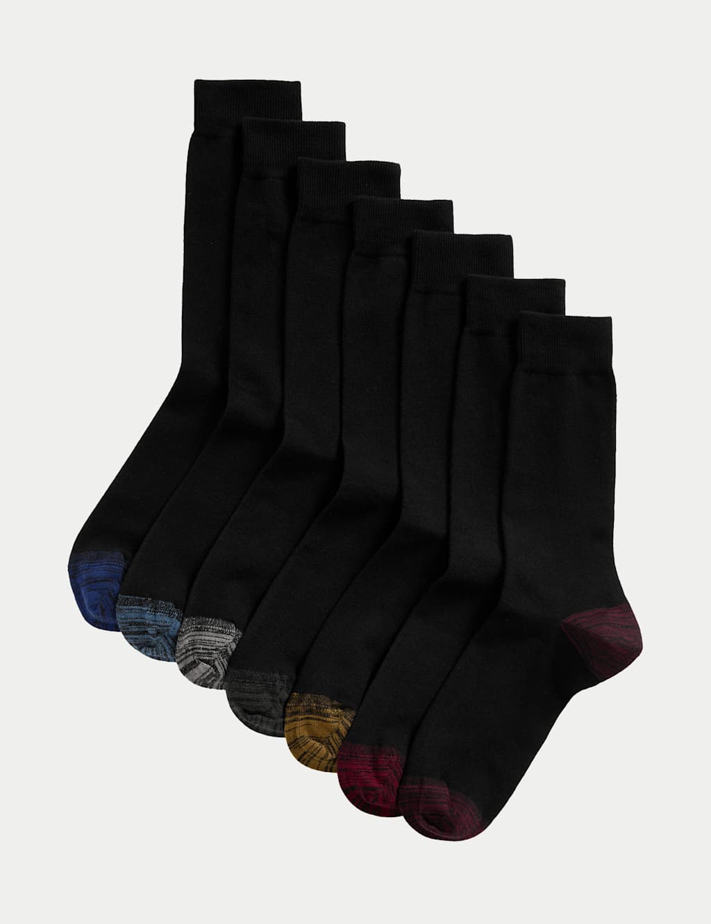 M&S 7pk Cool & Fresh Cotton Rich Socks Black Mix