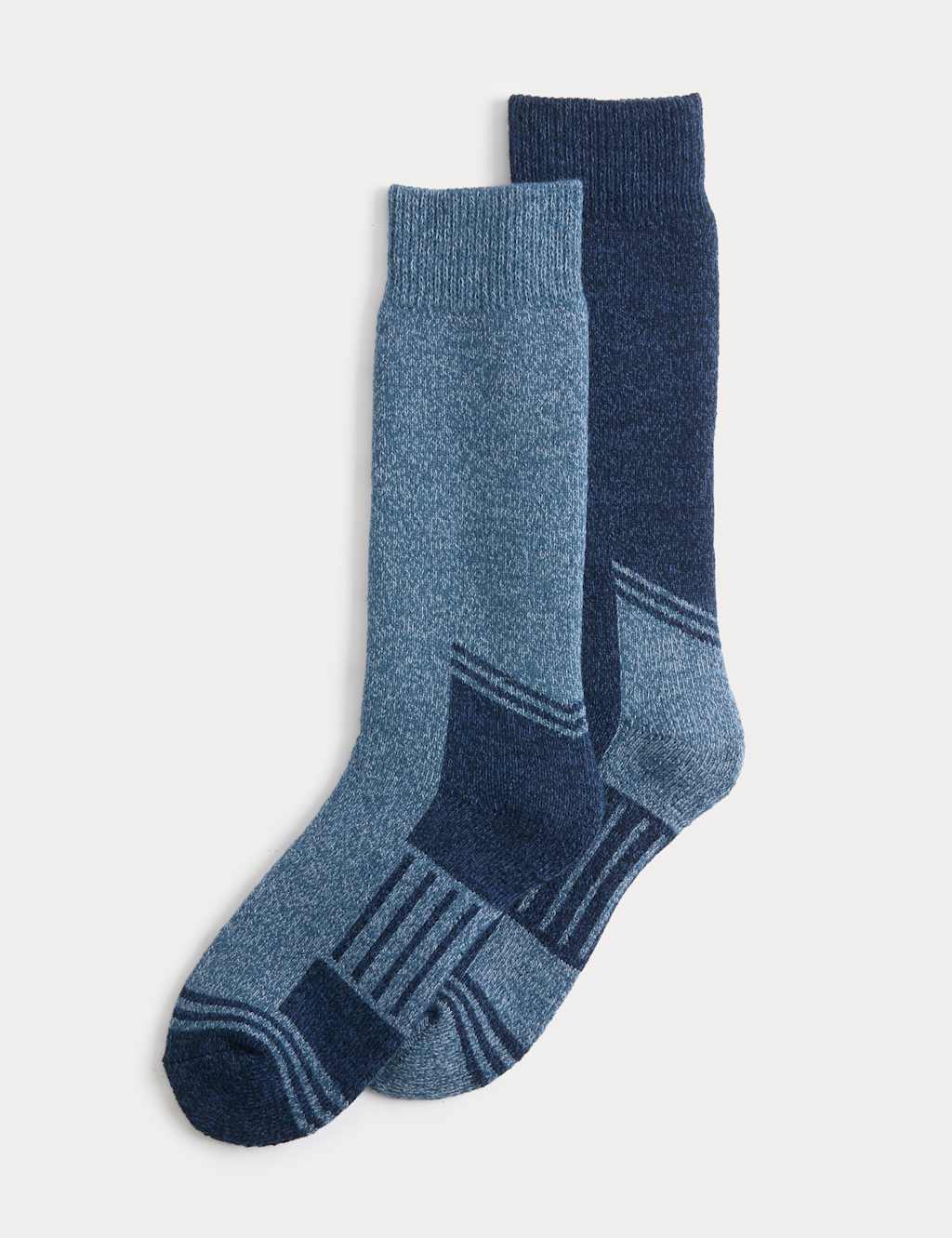 M&S Men's 2 Pack Freshfeet Heavyweight Work Socks - 6-8 ½ - Dark Blue Mix