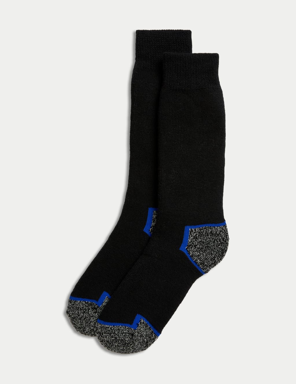 M&S Collection Men's 2 Pack Freshfeet™ Heavyweight Work Socks - 9-12 - Black/Grey, Navy/Blue,Black/Grey