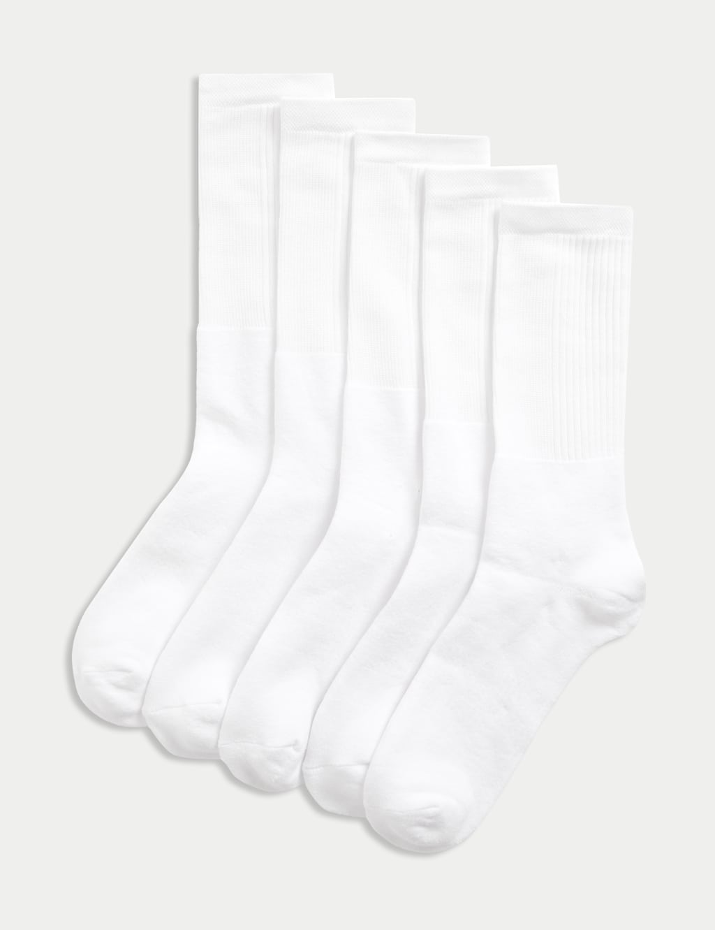 Goodmove Men's 5pk Cool & Fresh™ Cotton Rich Cushioned Sports Socks - 6-8.5 - White, White,Black