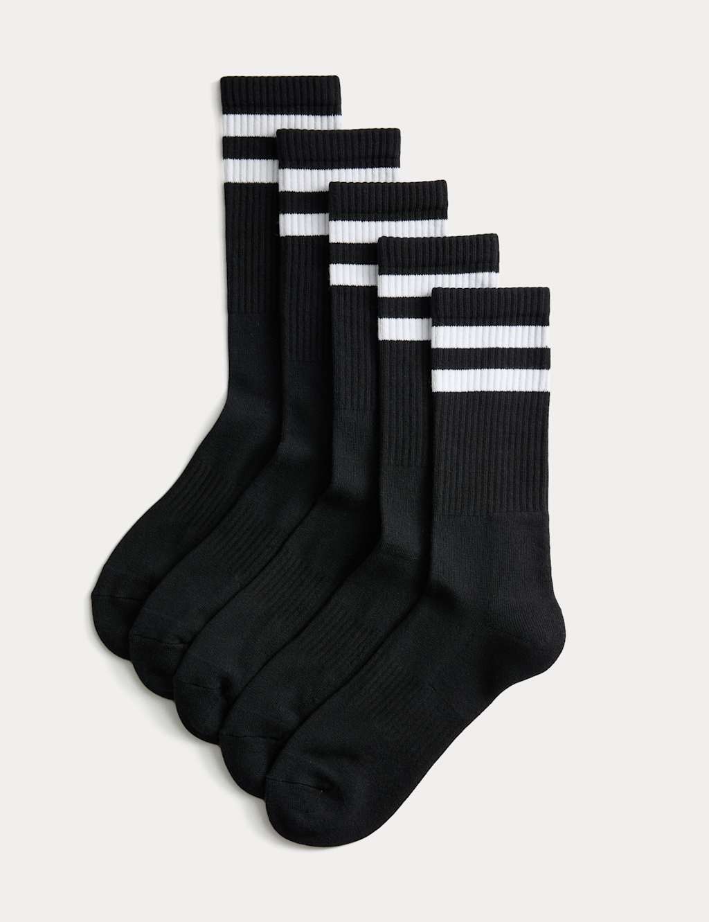 Goodmove Men's 5 Pack Cool & Fresh Sports Socks - 6-8 ½ - Black Mix