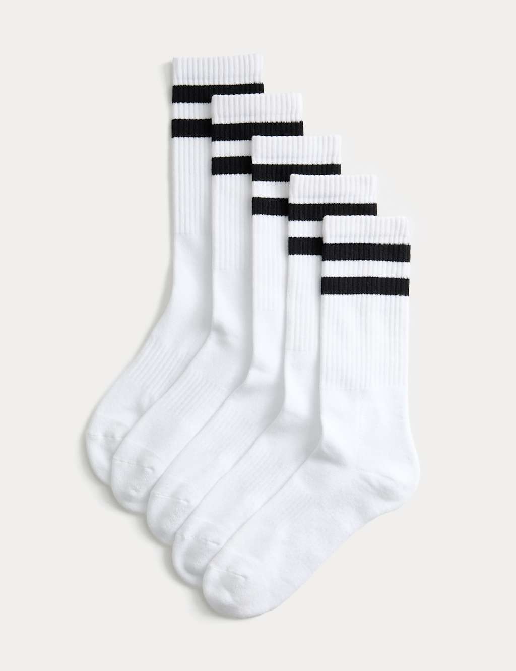 Goodmove Men's 5 Pack Cool & Fresh Sports Socks - 9-12 - White Mix