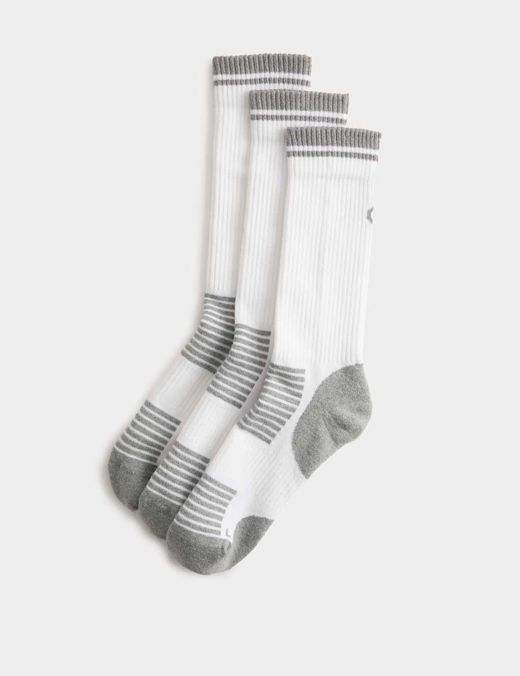 Goodmove Men's 3 Pack Cool & Fresh Reflective Cushioned Socks - 6-8 ½ - White Mix