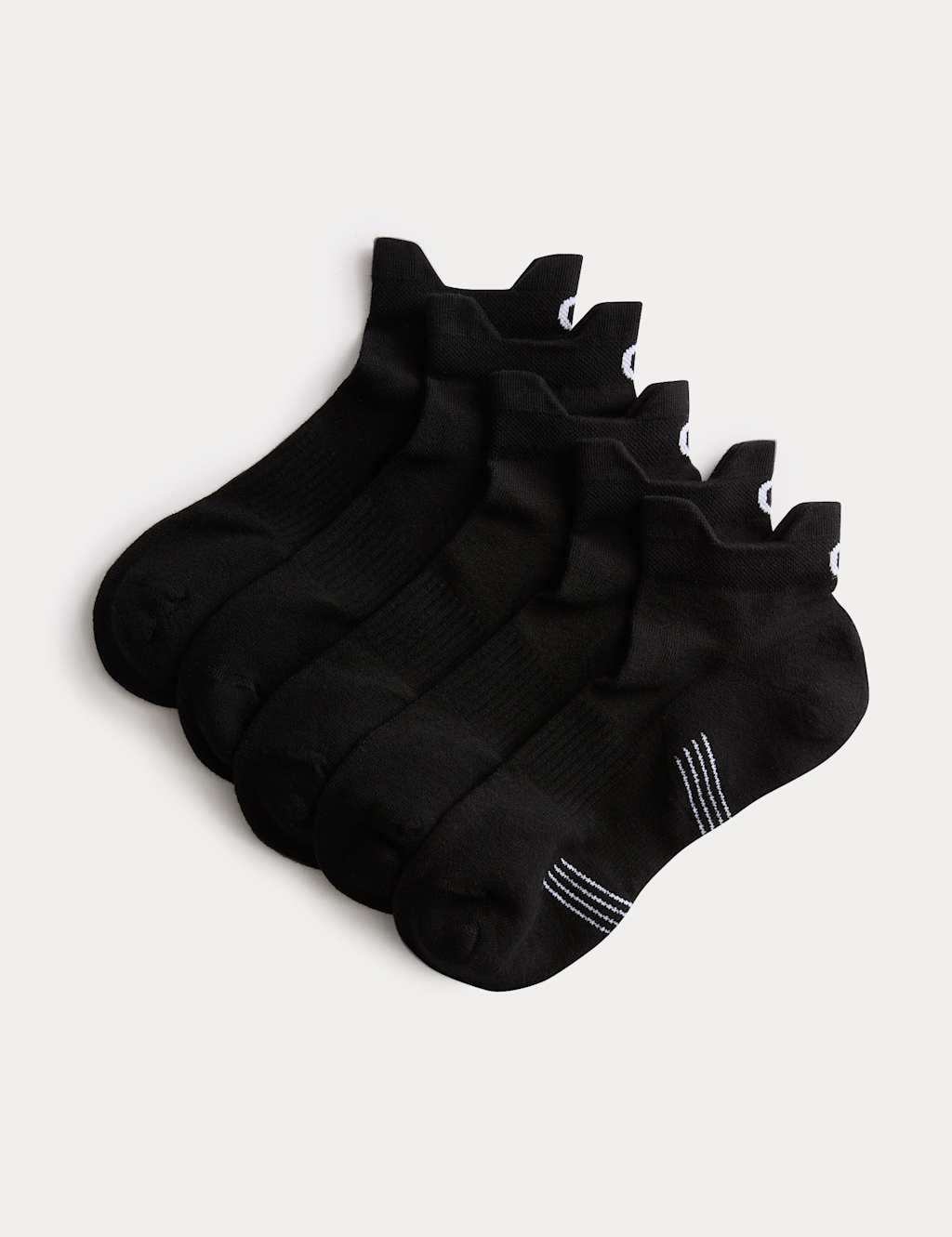 Goodmove Men's 5 Pack Cool & Fresh Cushioned Trainer Liners - 6-8 ½ - Black