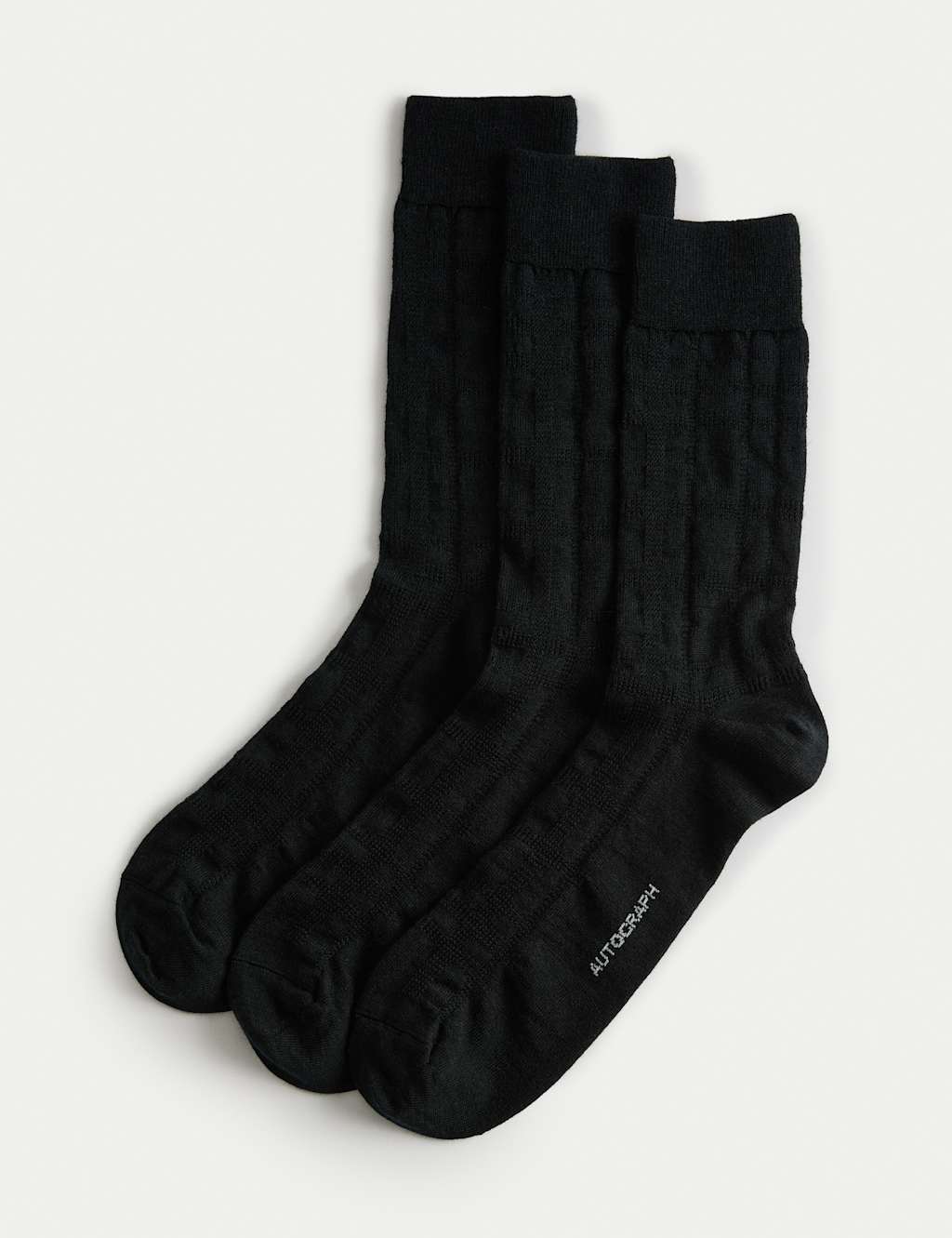 Autograph Men's 3pk Wool Blend Thermal Socks - 9-12 - Black, Black