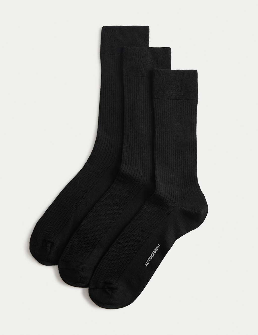 Autograph 3pk Merino Wool with Cashmere Socks Black