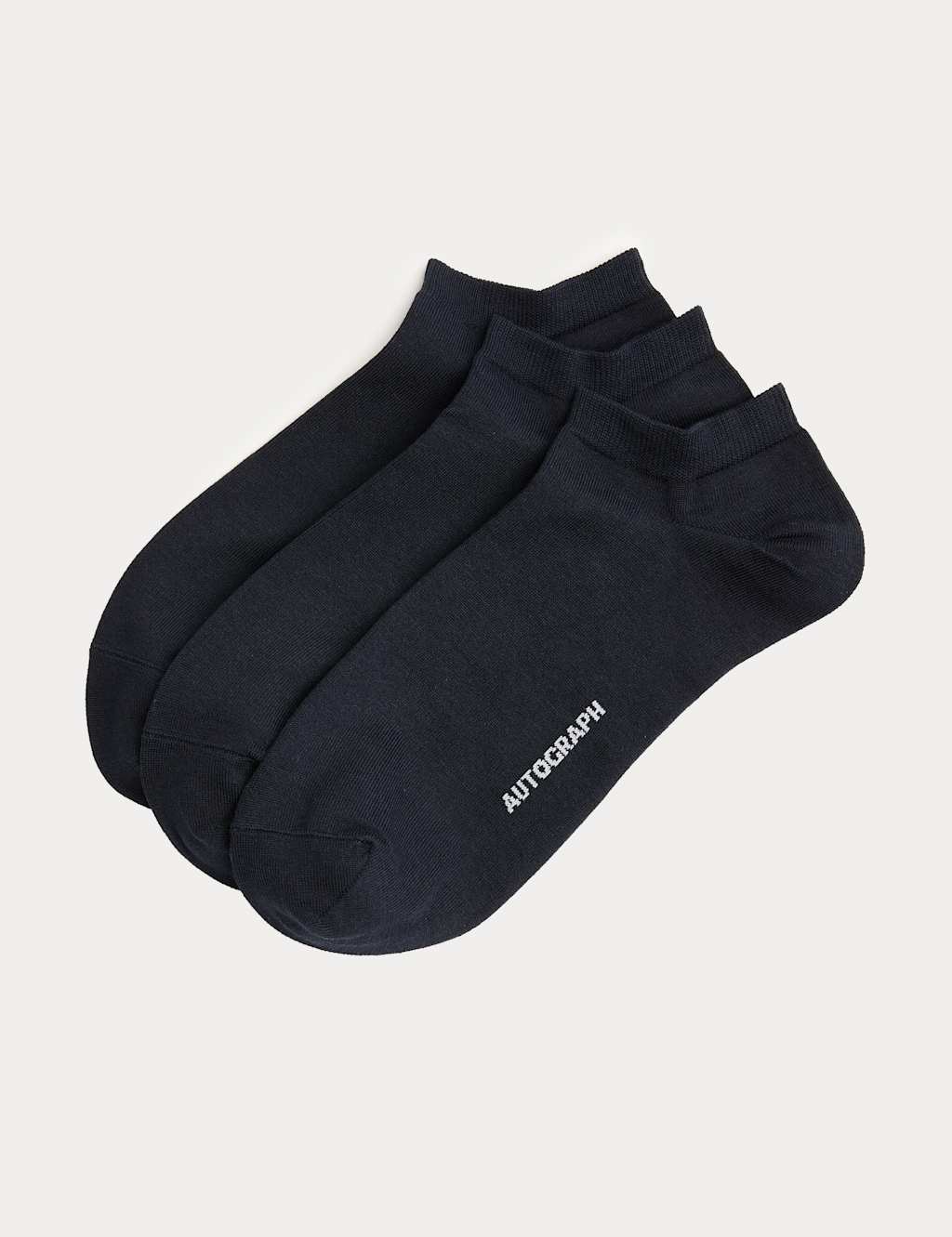 Autograph Men's 3 Pack Egyptian Cotton Rich Trainer Liners - 9-12 - Navy