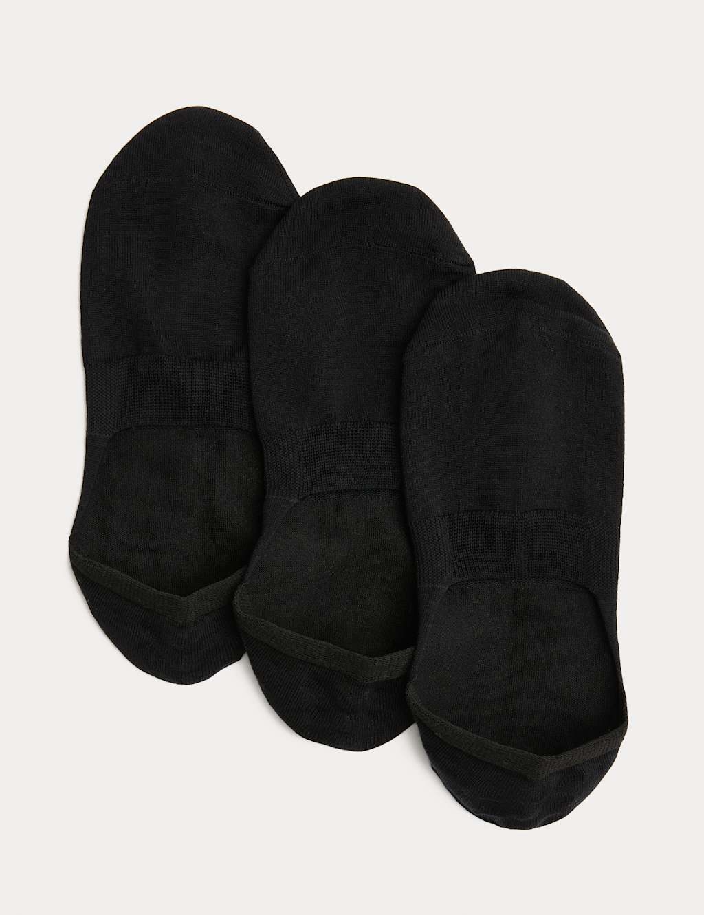 Autograph Men's 3 Pack Egyptian Cotton Invisible Trainer Liners - 6-8 ½ - Black