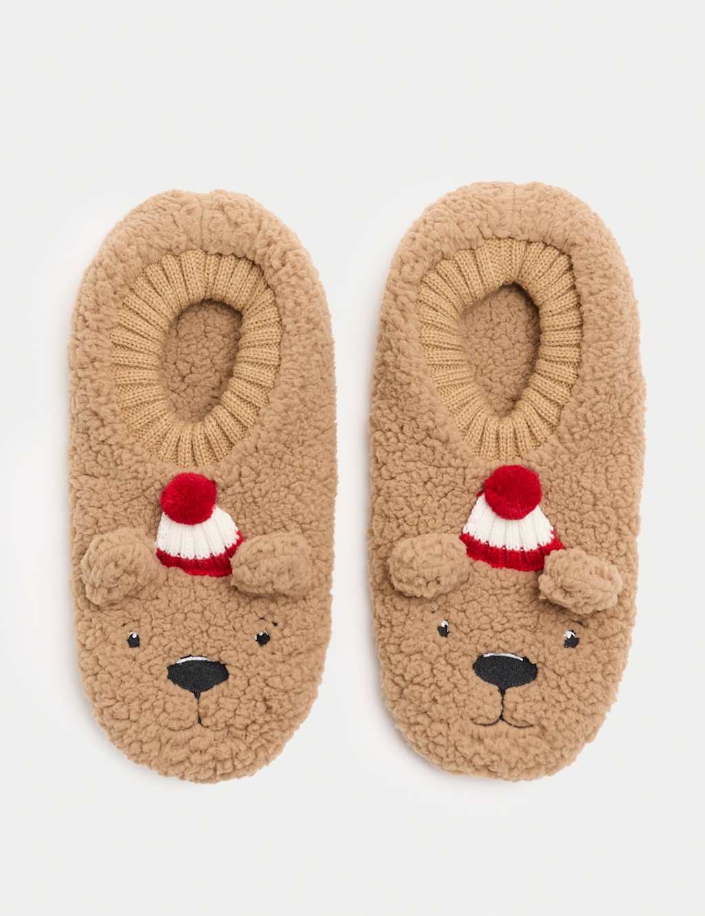 Spencer Bear 1pk Spencer Bear Slipper Socks Brown Mix