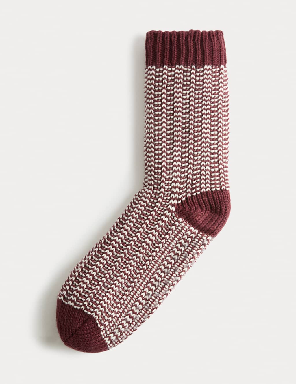 M&S Design Slipper Socks Burgundy Mix