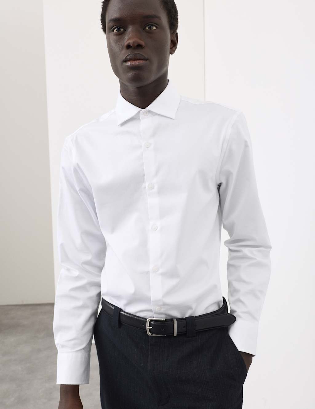 Autograph Men's Slim Fit Cotton Performance Shirt - 2XL - White