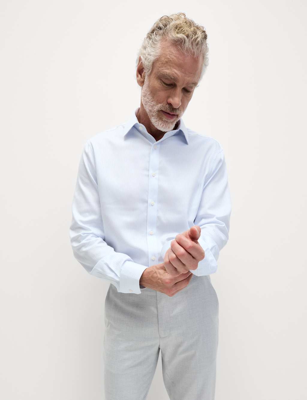 Regular Fit Ultimate Non Iron Cotton Striped Shirt