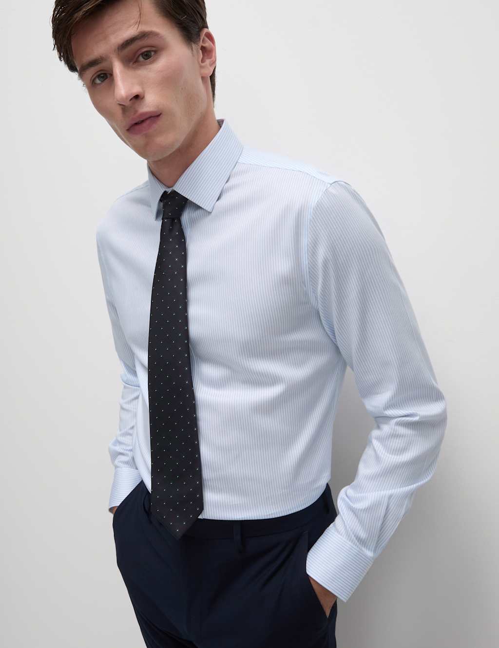 Slim Fit Ultimate Non Iron Cotton Striped Shirt