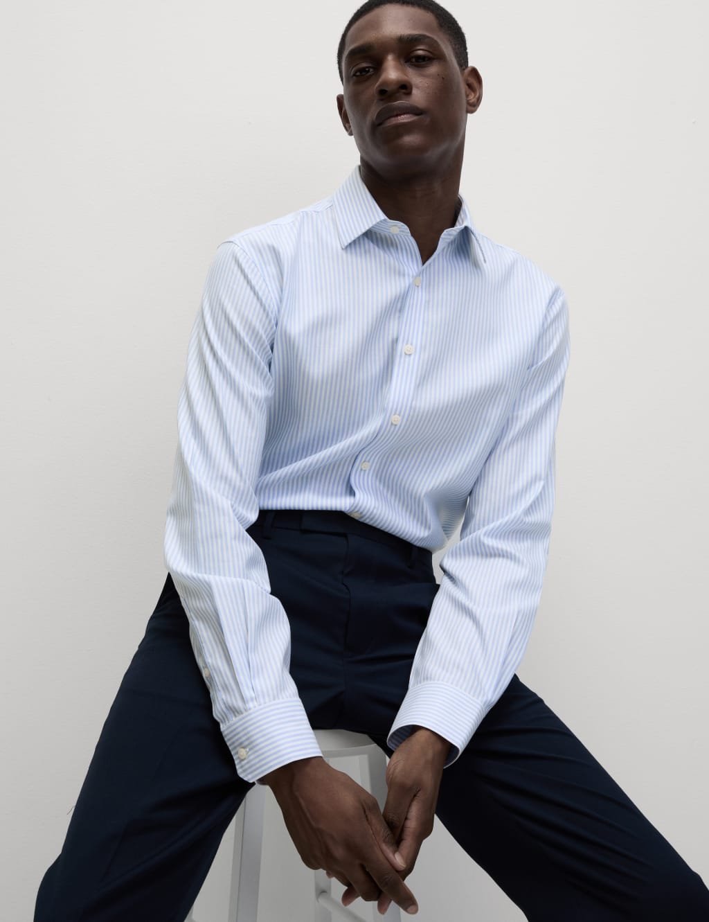 Regular Fit Ultimate Non Iron Cotton Striped Shirt