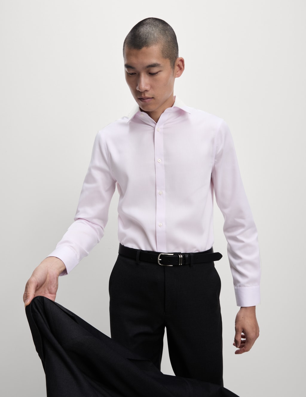 Slim Fit Easy Iron Pure Cotton Textured Shirt