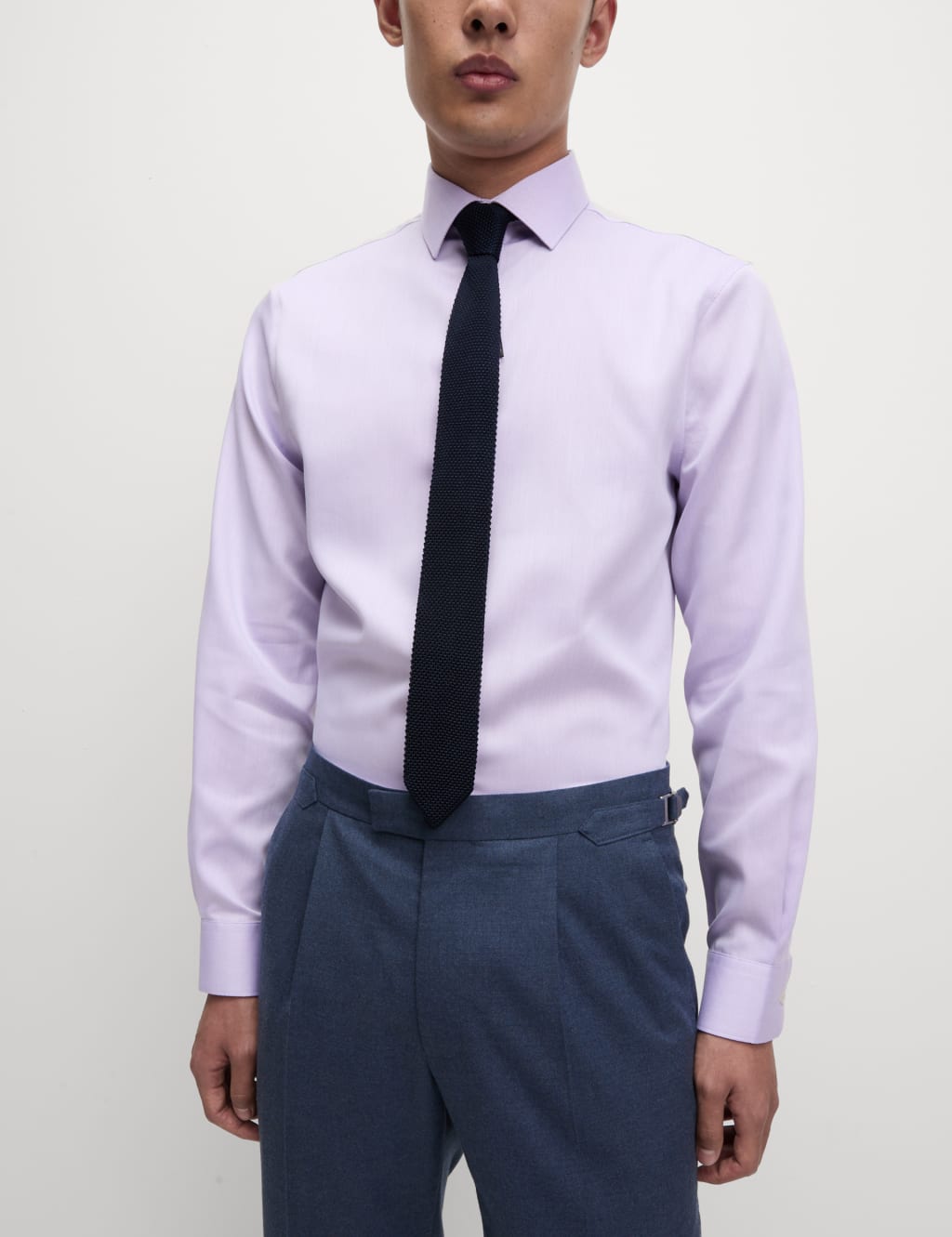 Slim Fit Easy Iron Pure Cotton Textured Shirt