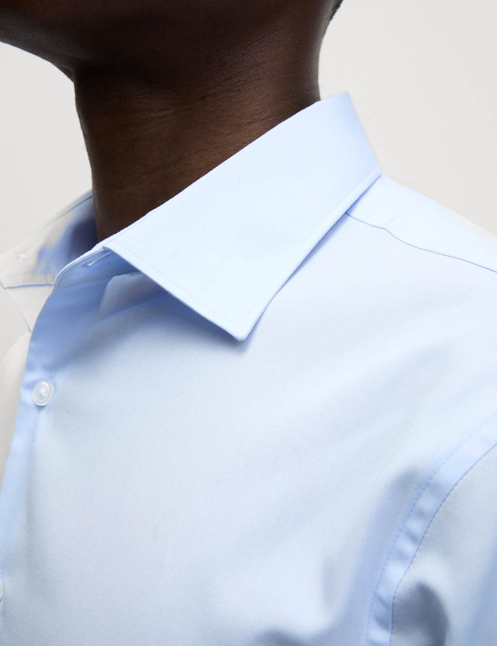 Skinny Fit Easy Iron Cotton Blend Shirt