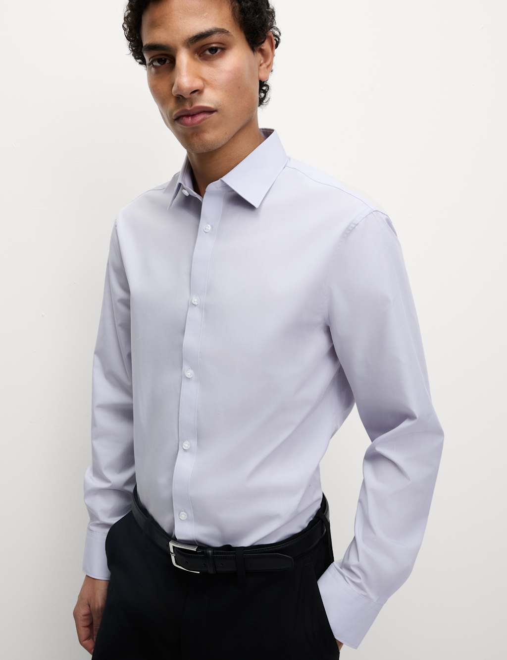 Slim Fit Easy Iron Cotton Blend Shirt