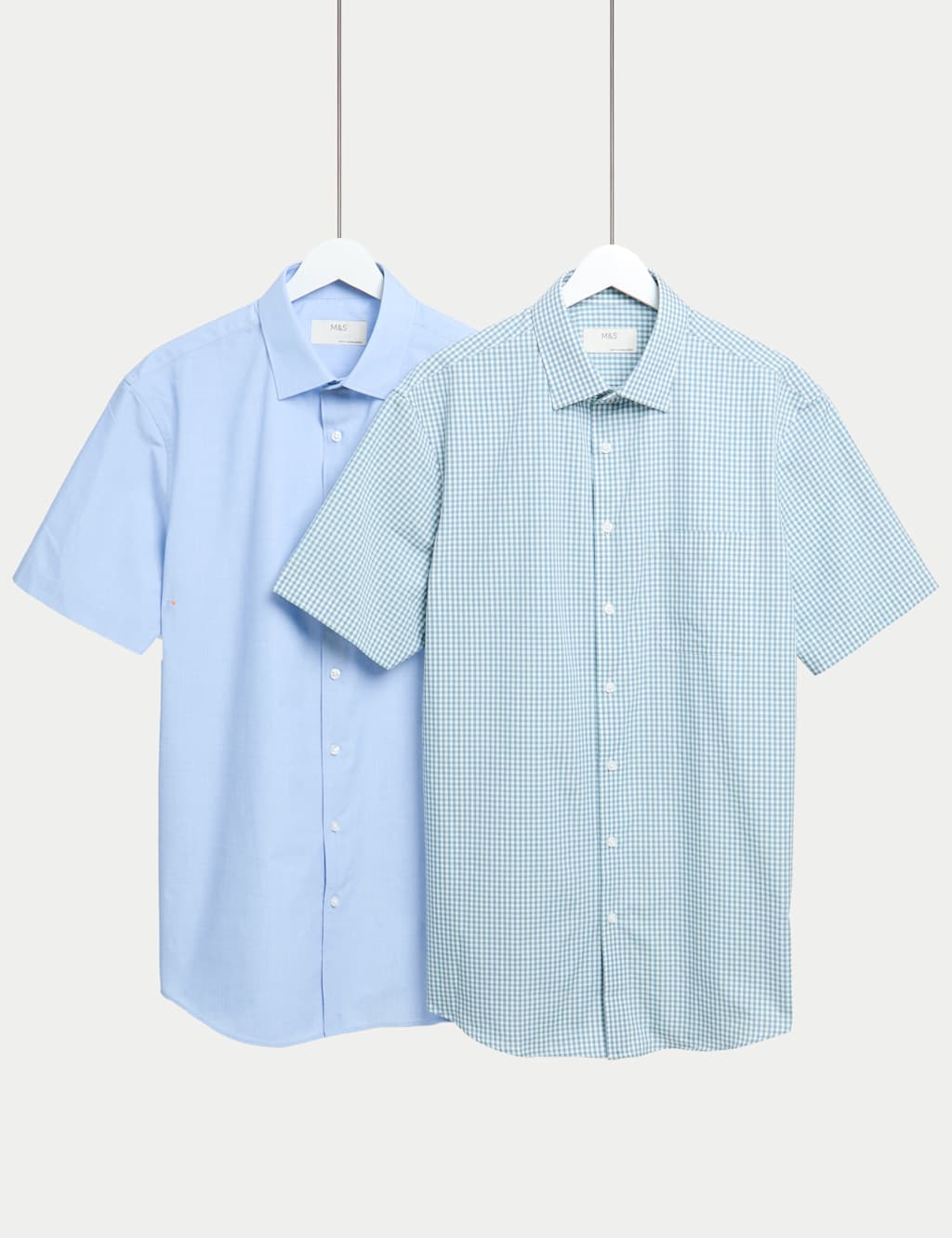 2pk Regular Fit Short Sleeve Checked Shirts