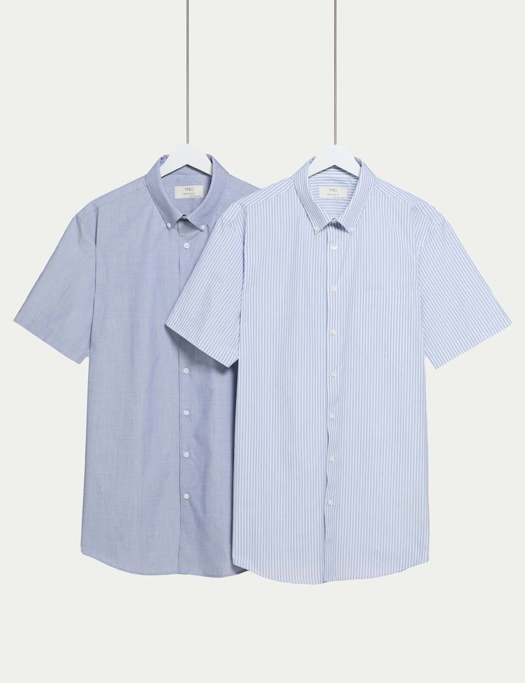 2pk Regular Fit Striped Short Sleeve Shirts