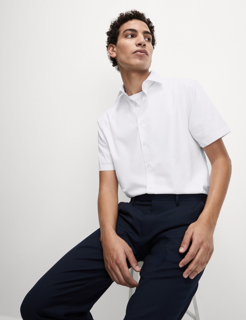 Slim Fit Easy Iron Cotton Blend Shirt