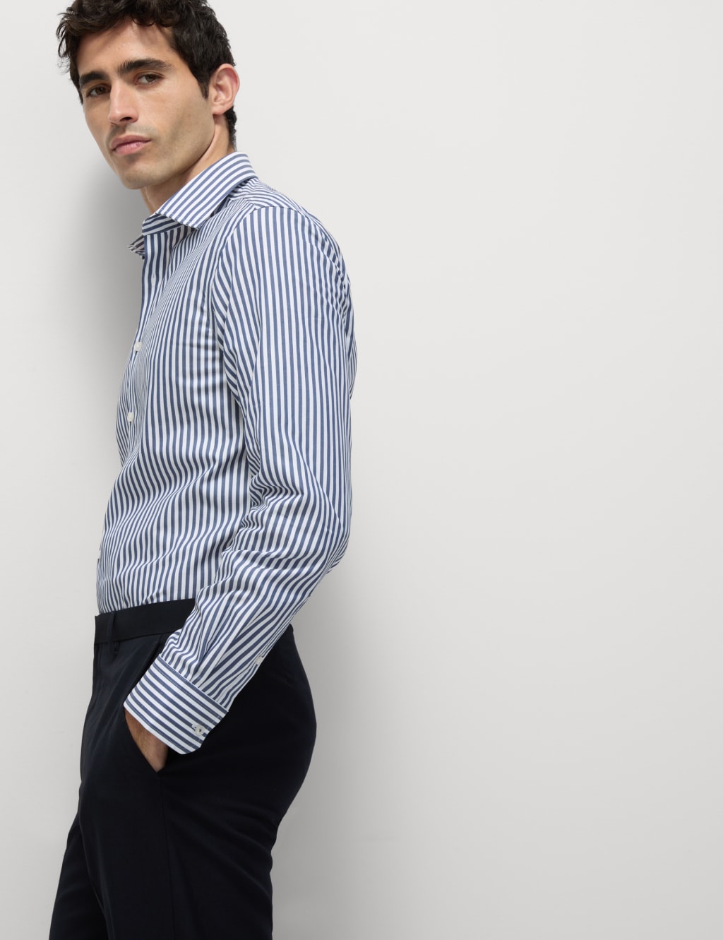 Slim Fit Luxury Cotton Striped Shirt