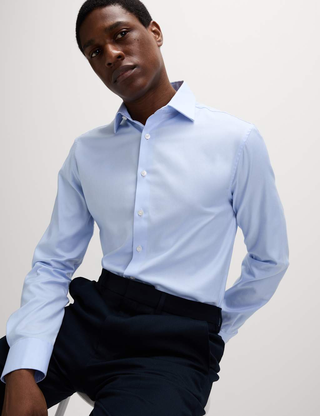 Tailored Fit Luxury Cotton Twill Shirt