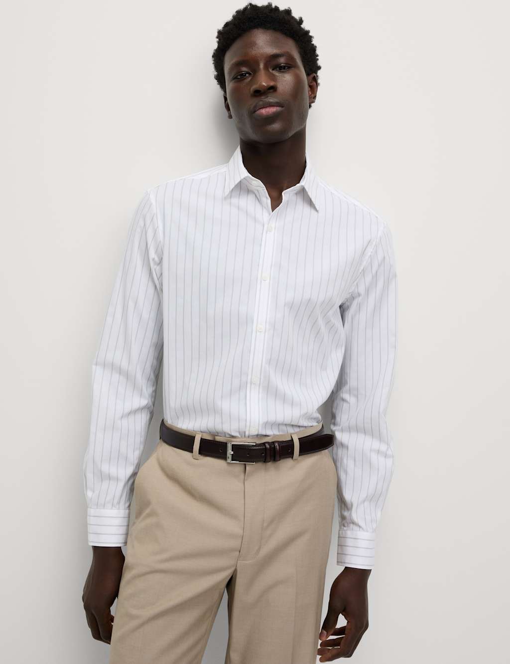 Easy Iron Pure Cotton Striped Shirt