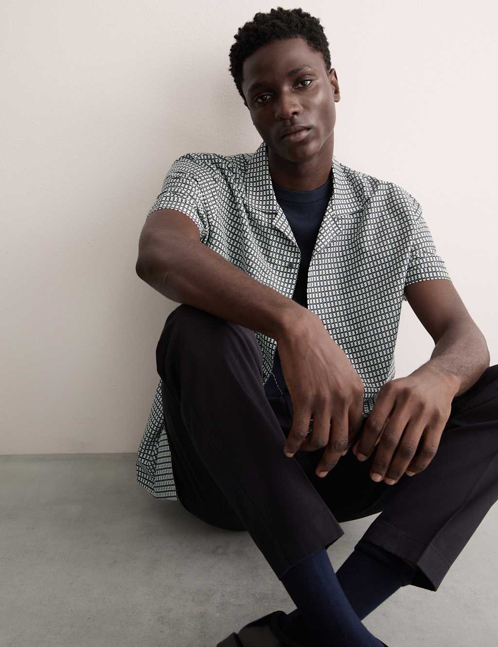 Regular Fit Cotton Rich Luxury Shirt with Silk