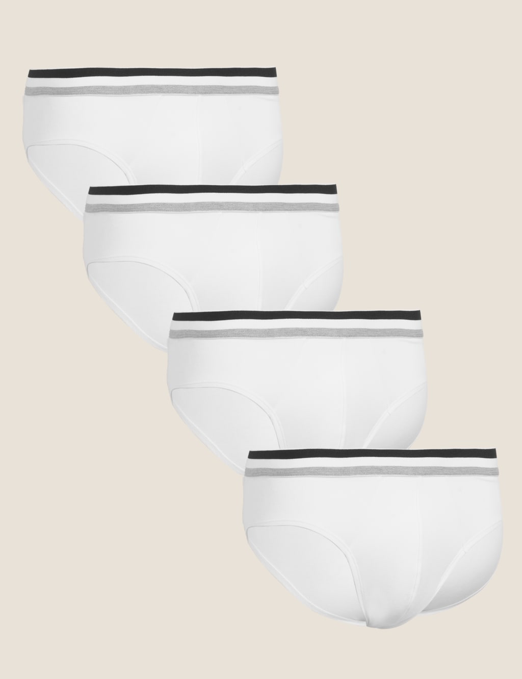 4pk Cotton Stretch Cool & Fresh Slips Black