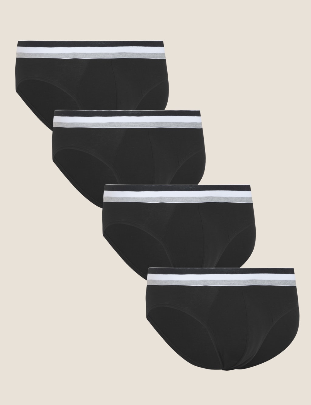 4pk Cotton Stretch Cool & Fresh Slips White