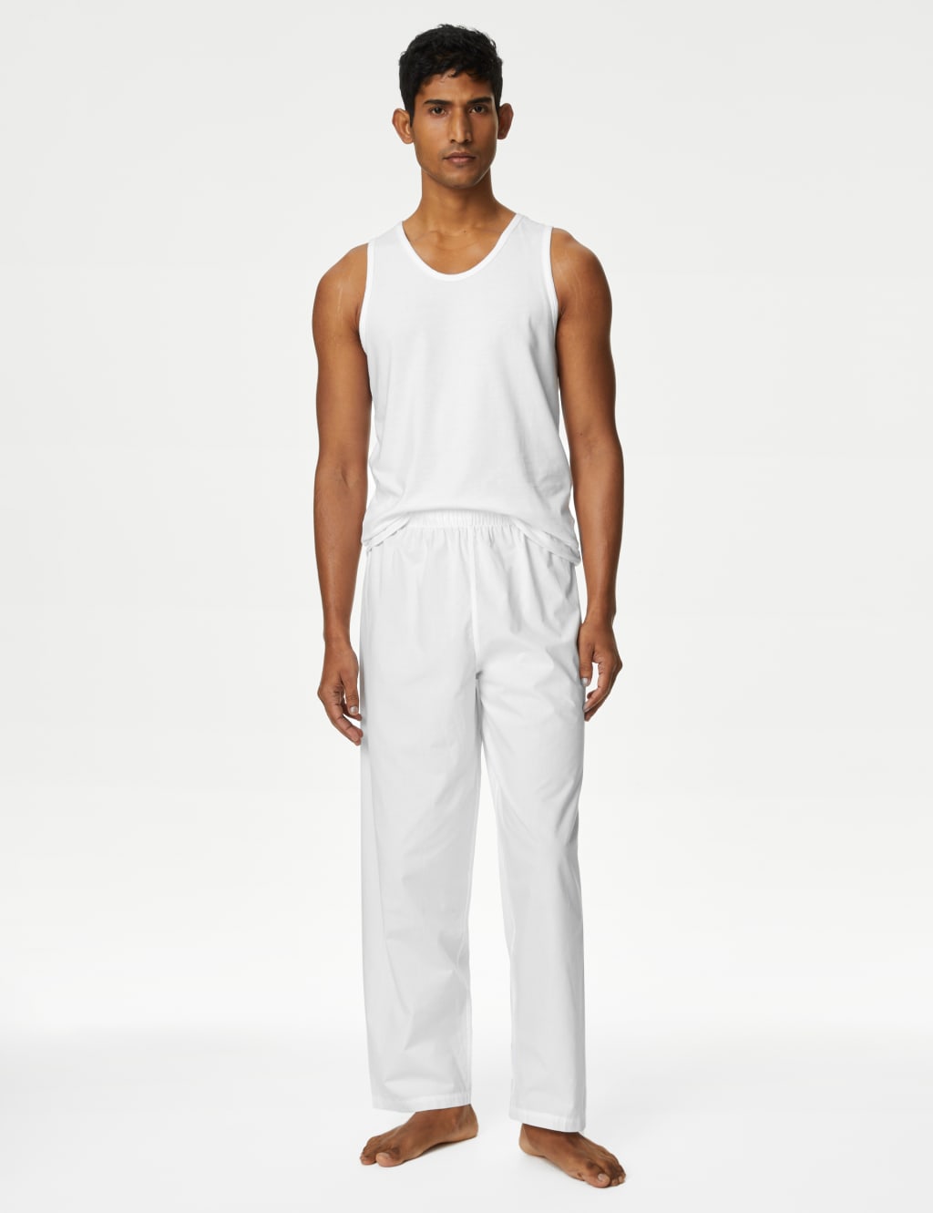 M&S Pure Cotton Woven Pant White