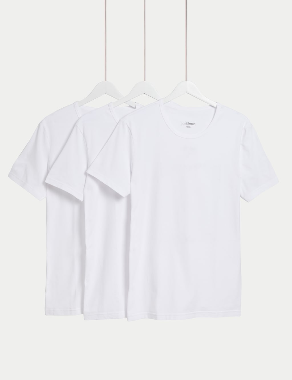3pk Cotton Rich Cool & Fresh™ Crew Neck Stretch Vests