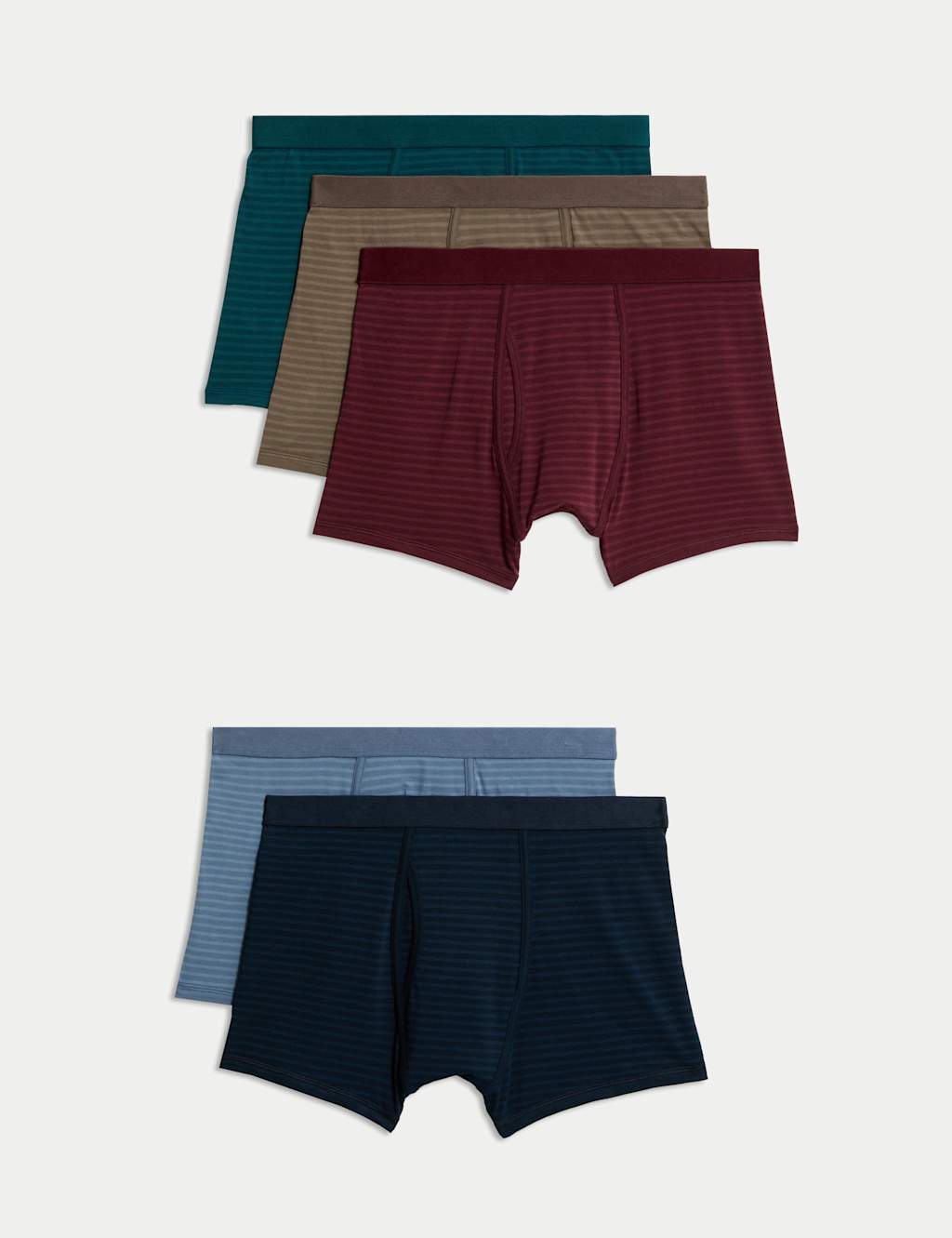 M&S 5pk Cotton Rich Cool & Fresh Trunks Multi