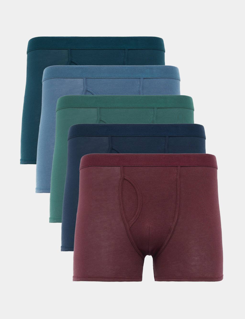 M&S Men's 5 Pack Cotton Rich Stretch Trunks - XL - Multi