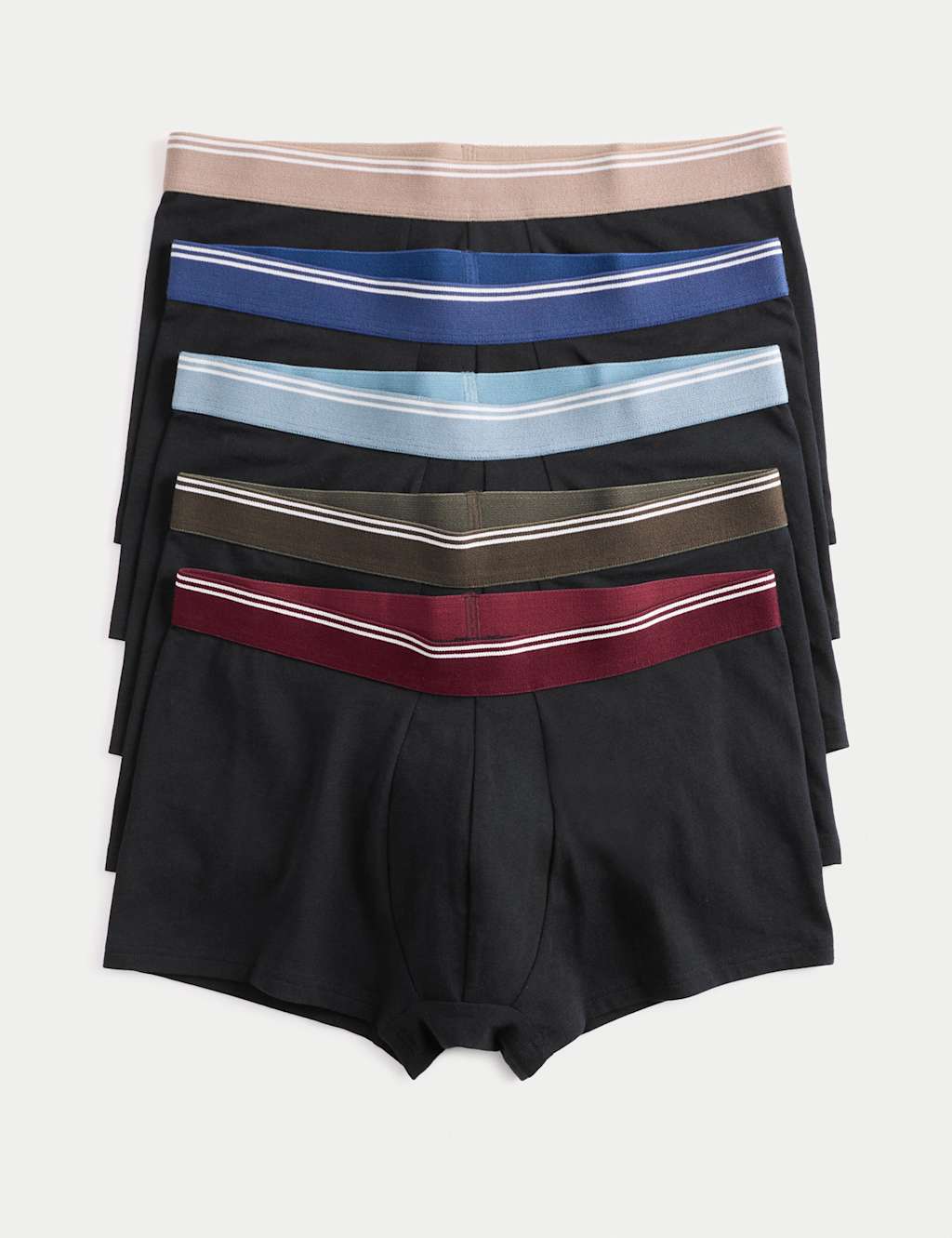 M&S 5pk Cotton Stretch Cool & Fresh Hipsters Black Mix