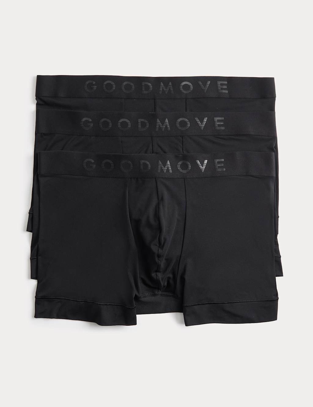 Goodmove Men's 3 Pack Secret Support Trunks - 2XL - Black Mix