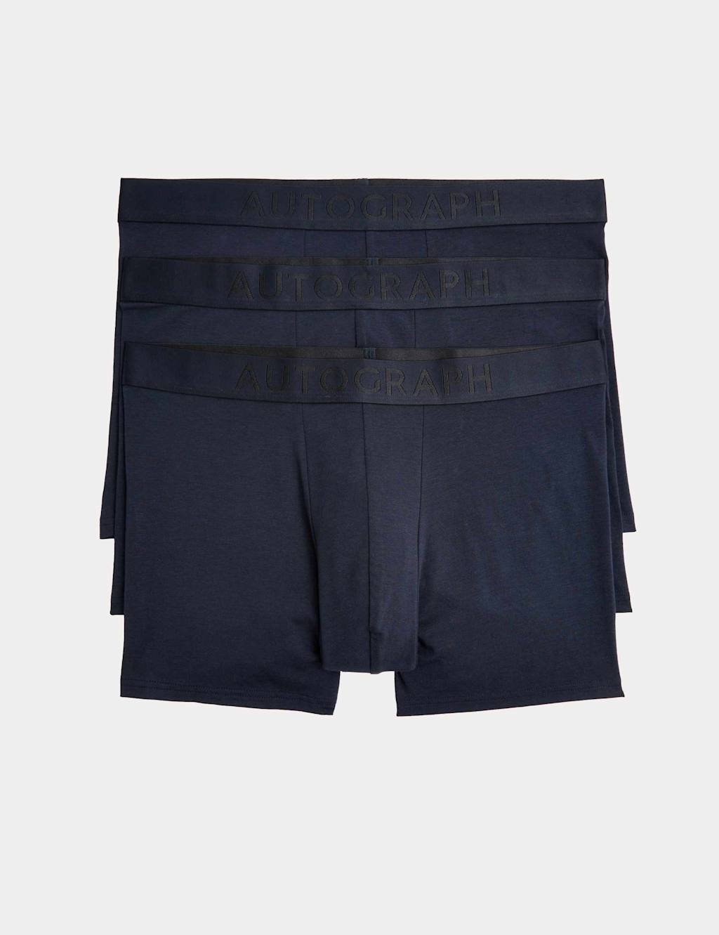 Autograph 3pk Supima Cotton Modal Supersoft Trunk Box Navy
