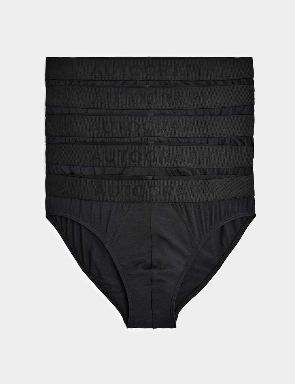Autograph 5pk Supima Cotton Modal Mid Briefs Black Mix