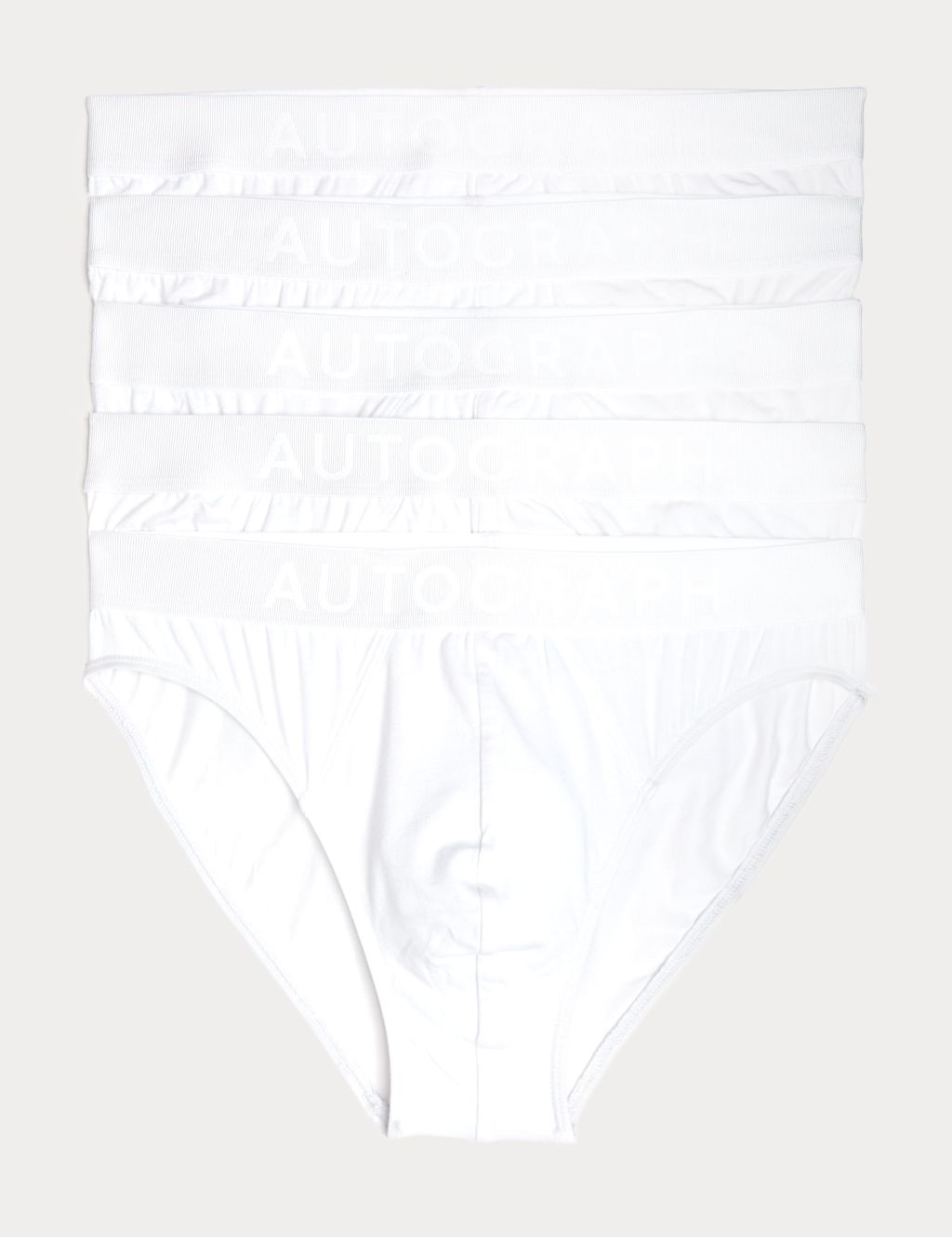 Autograph 5pk Supima Cotton Modal Mid Briefs White Mix