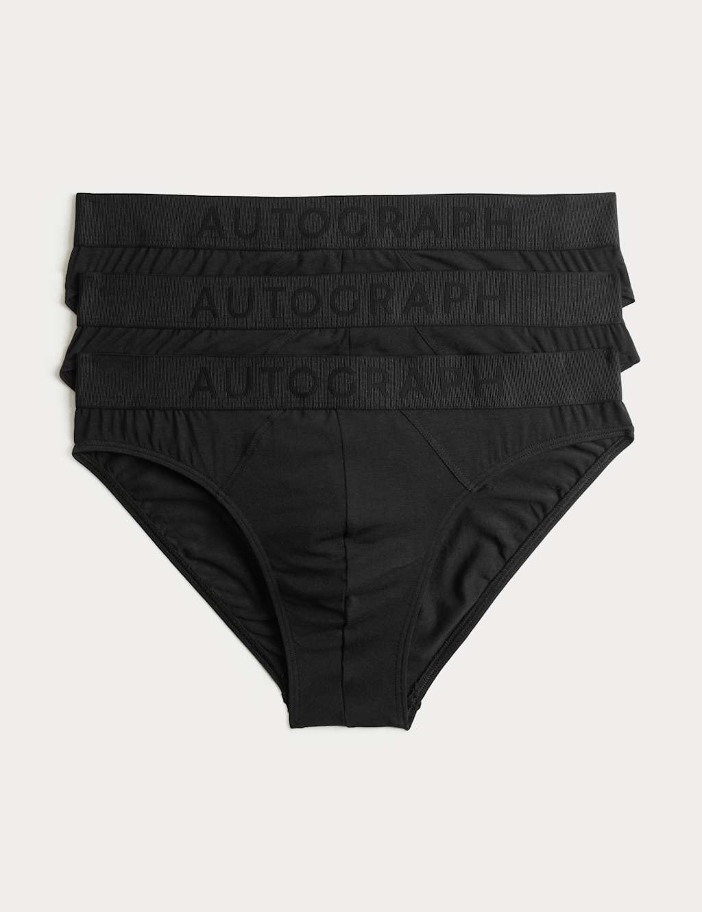 Autograph Men's 3 Pack Supima Cotton Modal Secret Support Briefs - S - Black