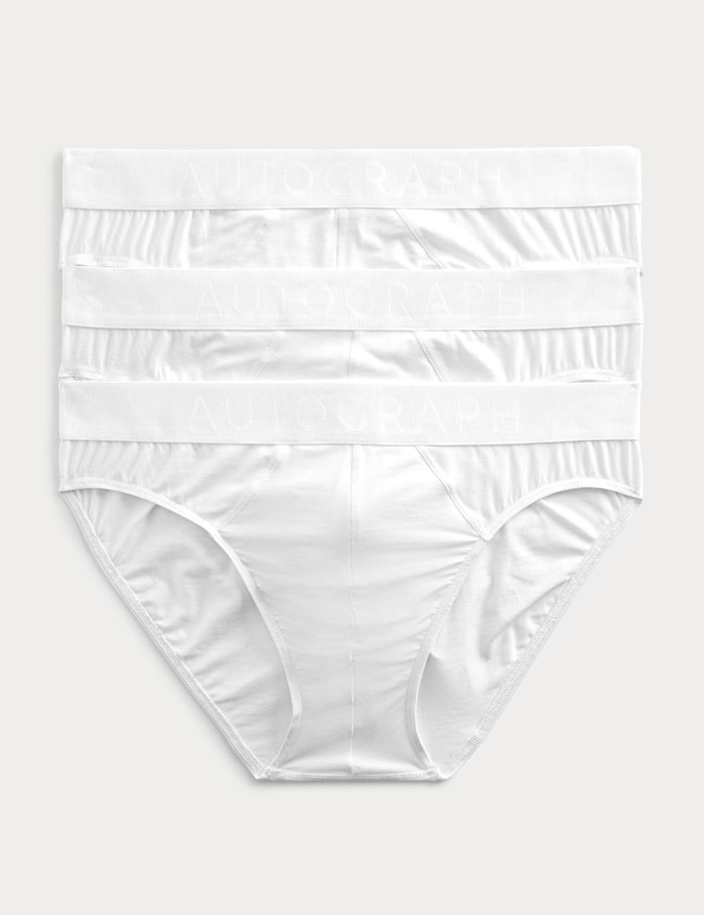 Autograph Men's 3 Pack Supima Cotton Modal Secret Support Briefs - L - White