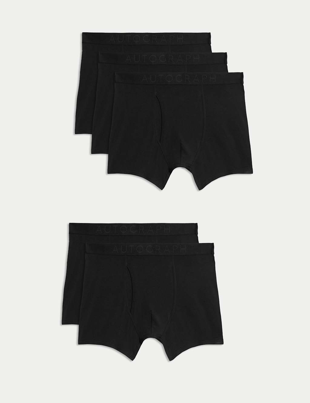 Autograph 5 Pack Supima Cotton Modal Stretch Trunks Black