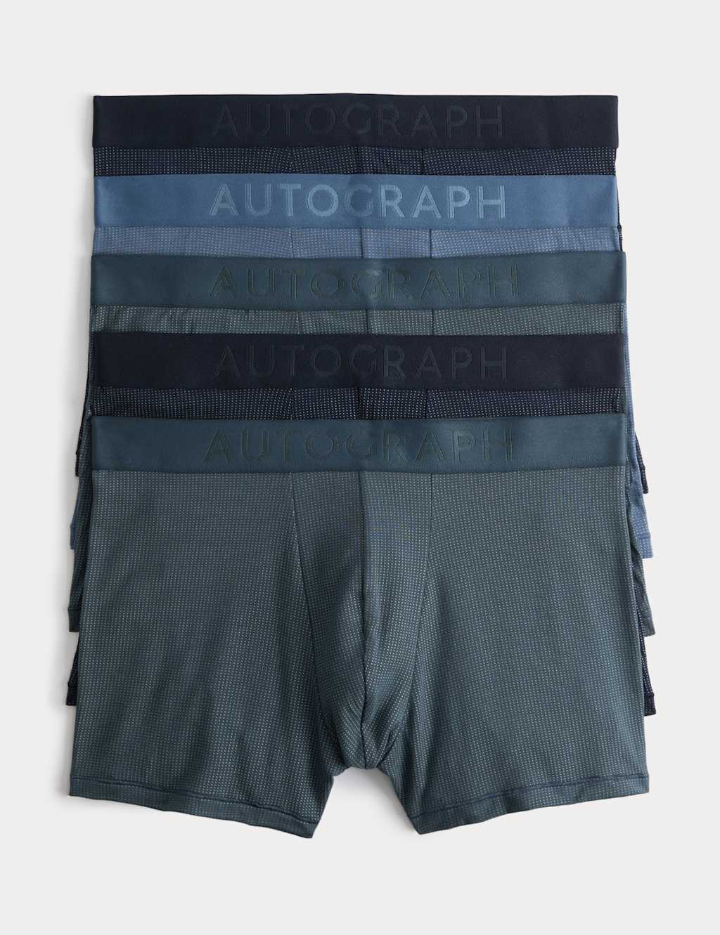 Autograph Men's 5 Pack Modal Stretch 360 Flex Trunks - XL - Blue Mix