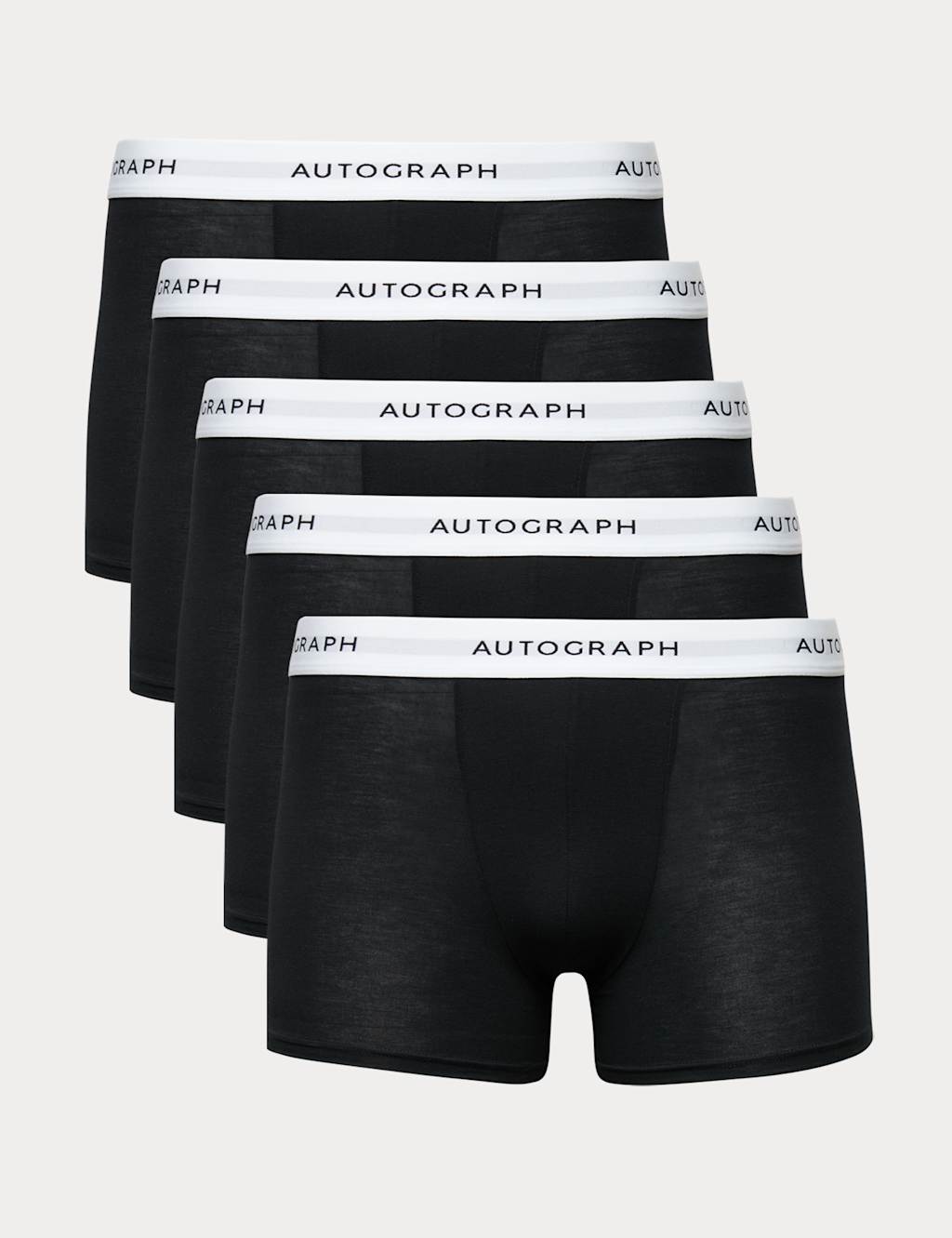Autograph Men's 5 Pack Supima Cotton Blend Supersoft Trunks - M - Black