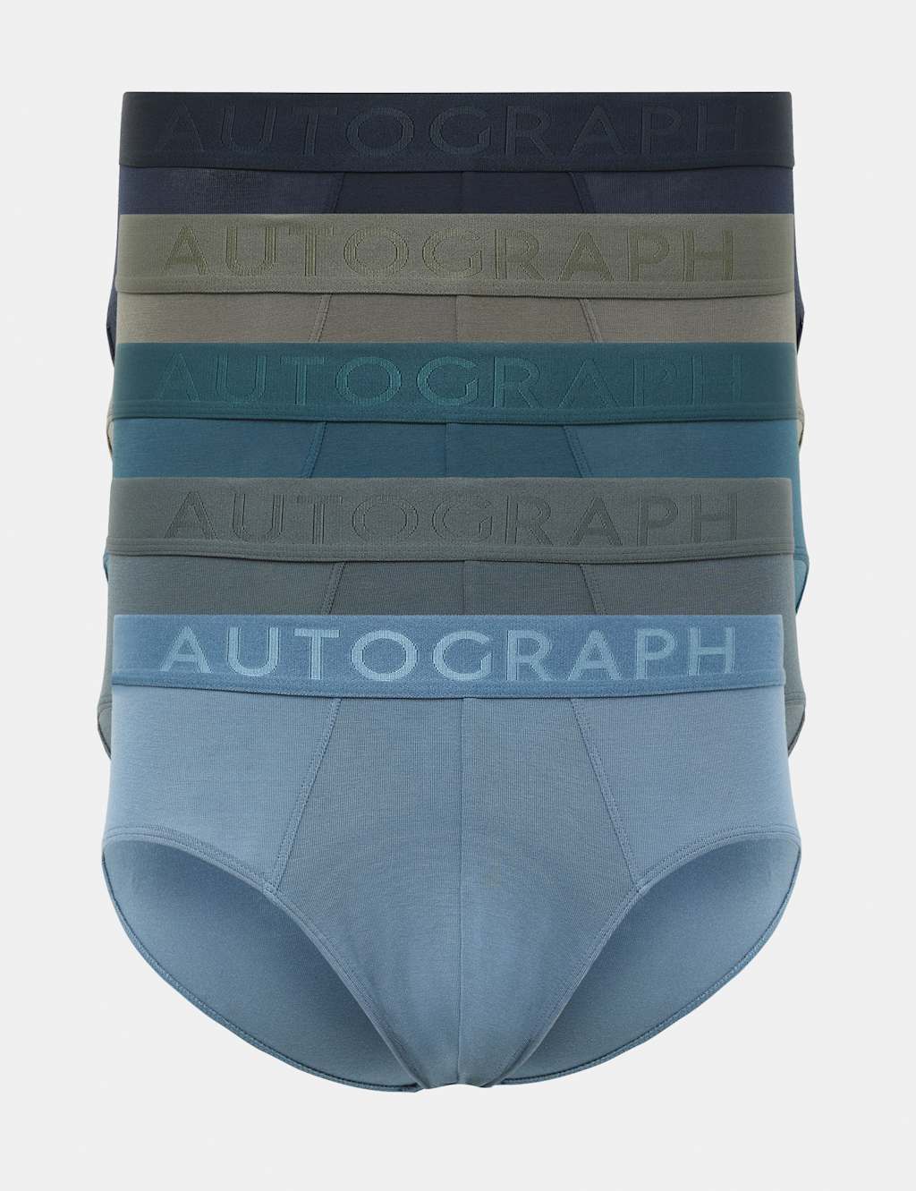 Autograph Men's 5 Pack Modal Stretch 360 Flex Briefs - M - Teal Mix